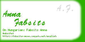 anna fabsits business card